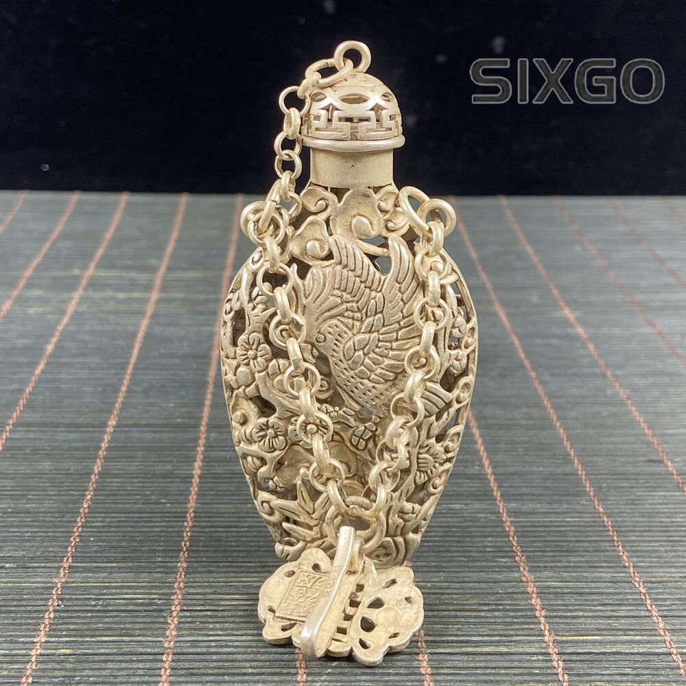 Collectibles Tibetan silver Handmade Statue Exquisite Snuff Bottles