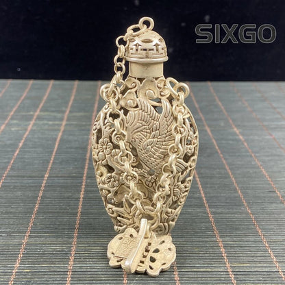 Collectibles Tibetan silver Handmade Statue Exquisite Snuff Bottles