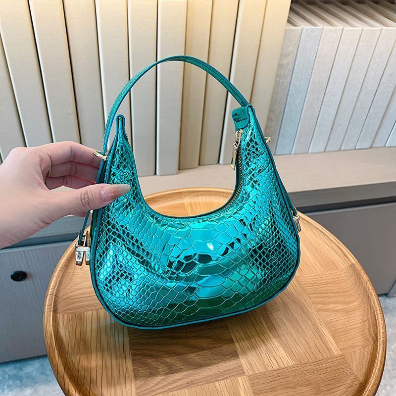 Versatile Bags Luxury Stone Design Handbag Shoulder Underarm Half Moon Purse 1PC