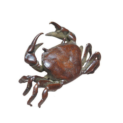 China Tea Pet Chinese Old Pure Copper Handwork Antique Crab Ornament Statue