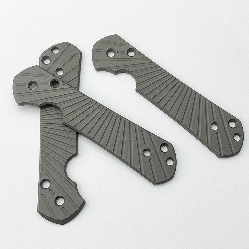 1Pc Titanium Scales for Chris Reeve Large Sebenza 21 Knife Radial Striation