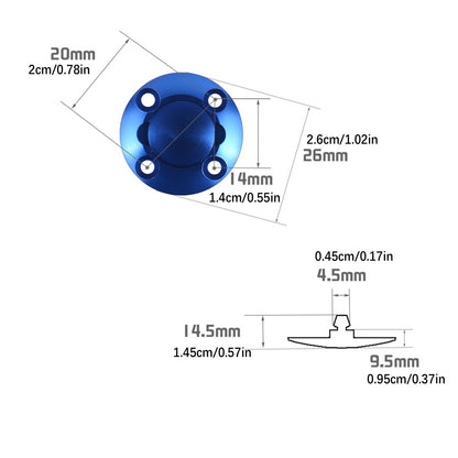 Blue Alloy Round Fuel Dot Cap Oil Tank Plug For RC Airplane Aircraft Model cc