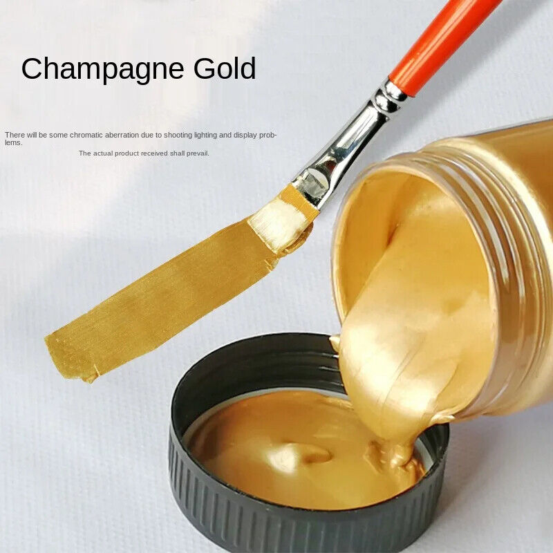 Acrylic Paint 60ml Gold Metallic Color DIY Waterproof Statuary Coloring Pigments