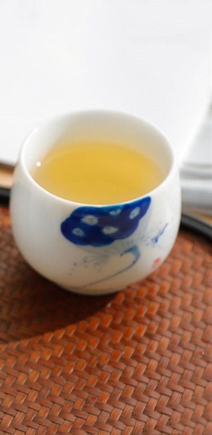 Ceramic Hand-painted Small Tea Cup Master Cup Chinese Tea Set Single Cup White