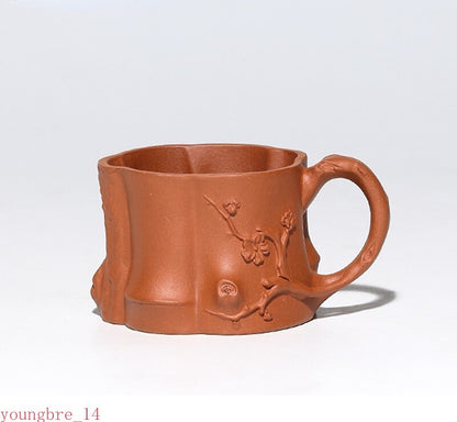 Chinese Yixing Purple Clay Tea Cup Coffee Cup Belt Handle Personal Tea Cup