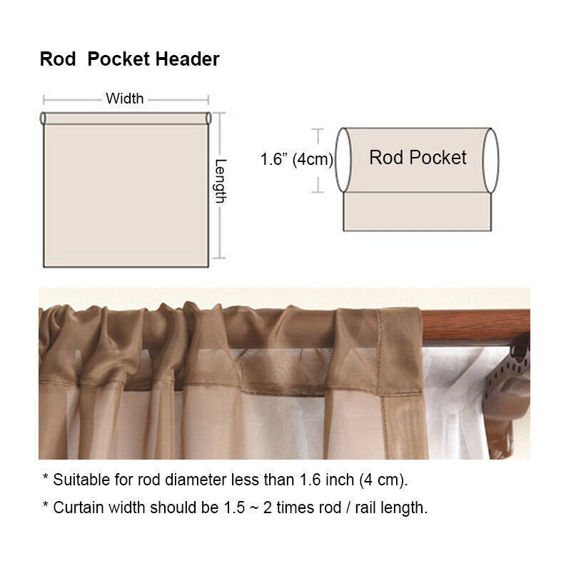 White Pastoral Bird Embroidered Curtains Balcony Linen Sheer Fabric Drape 1Panel