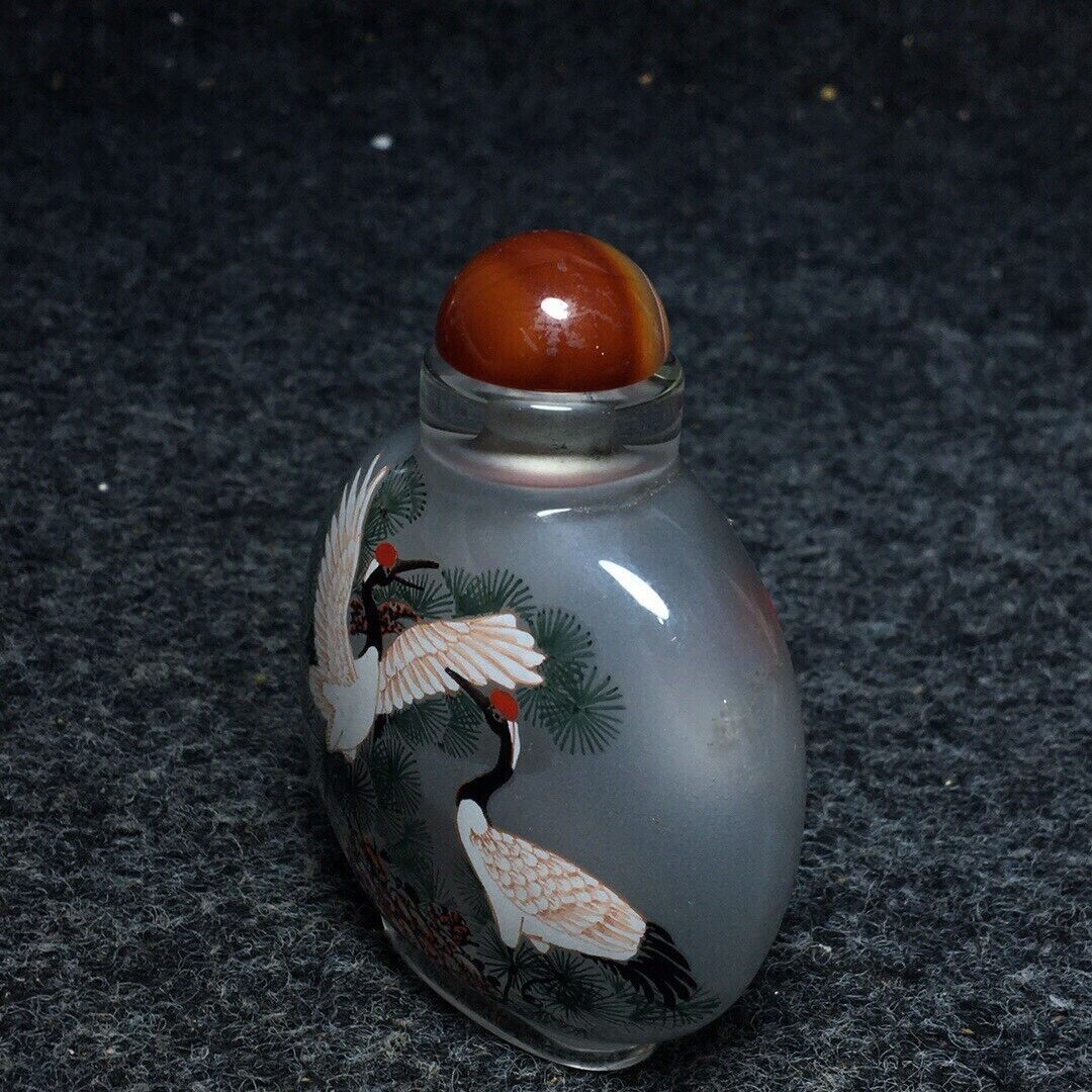 Ancient Chinese handmade interior painting ancient glazed snuff bottle