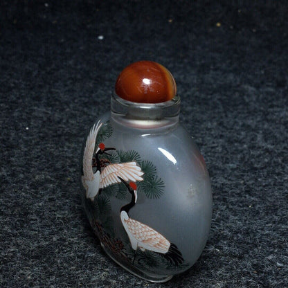 Ancient Chinese handmade interior painting ancient glazed snuff bottle