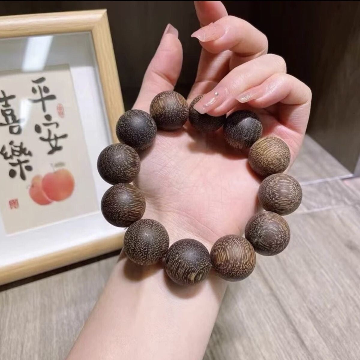 20mm Beads Natural Grade A Agarwood Men Woman Bracelet Buddha Lucky Prayer Beads