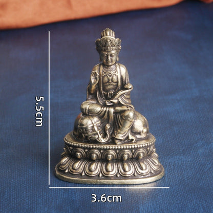 Pure Brass Samantabhadra Bodhisattva Buddha Statue Decoration Craft Ornament
