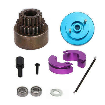 Blue 16-21T Clutch 1/10 Flywheel Bearing Double Gear Set For HSP 94122 02023 A