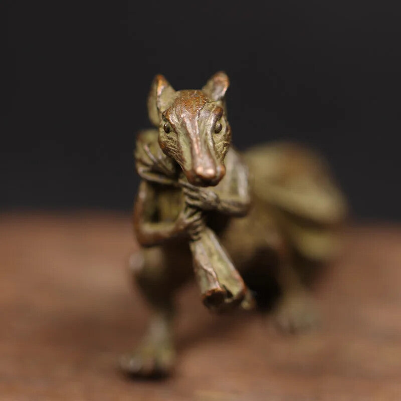 Copper Figurines Miniatures Chinese Ornament Desk Decoration Crafts Animal