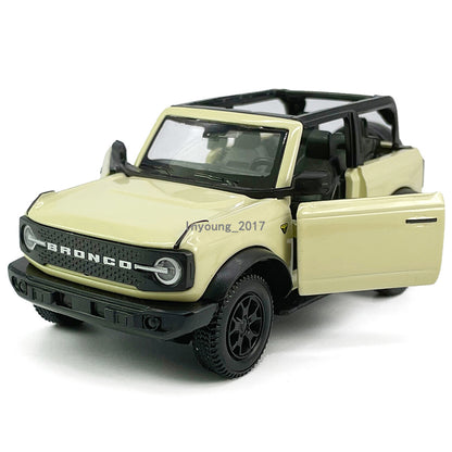 Ford Bronco Toy Car 1/36 Scale Diecast Model Car Toys for Boys Doors Open Beige