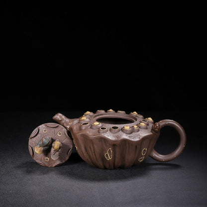 Chinese Yixing Zisha Clay Handmade Exquisite Teapot（鸳鸯 底款：蒋蓉）