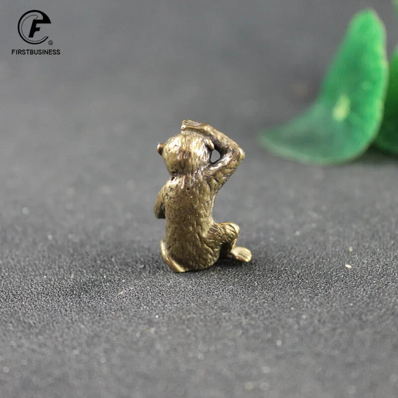 Mini Solid Statue Tea Pet Copper Home Decoration Retro Handmade Originality