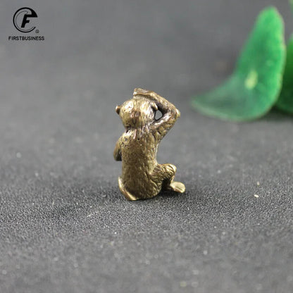 Mini Solid Statue Tea Pet Copper Home Decoration Retro Handmade Originality