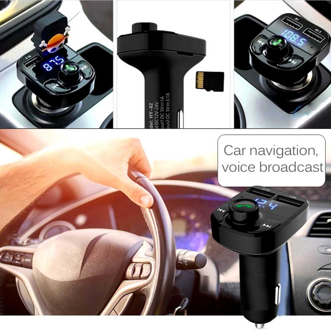 Cargador de coche carro con transmisor FM y Bluetooth para Telefonos Smart Phone