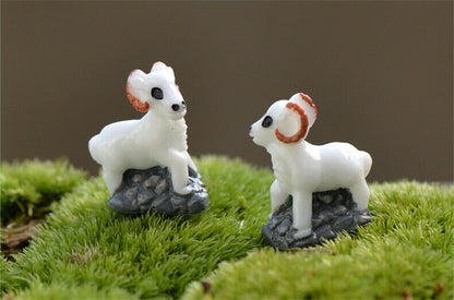 Mini 5pcs with Bottom White Goat Supplies Landscape Deco Creative Handicrafts