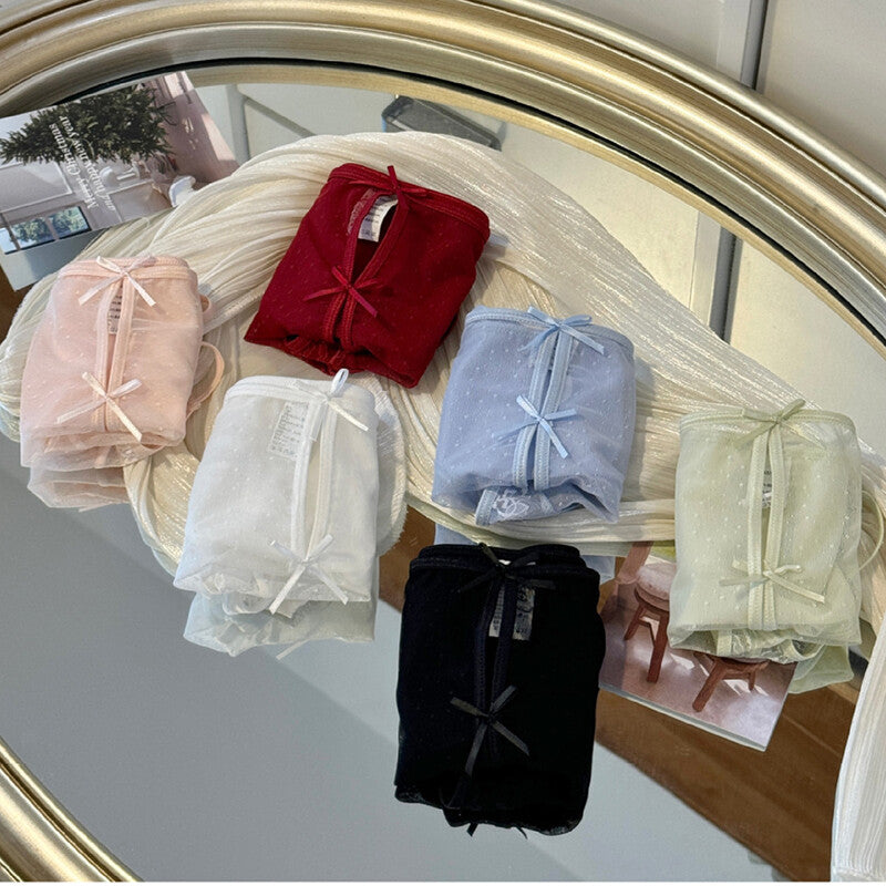 6Pack Lot Womens Sheer Satin Panties Brief Lingerie Cheeky French Underwear