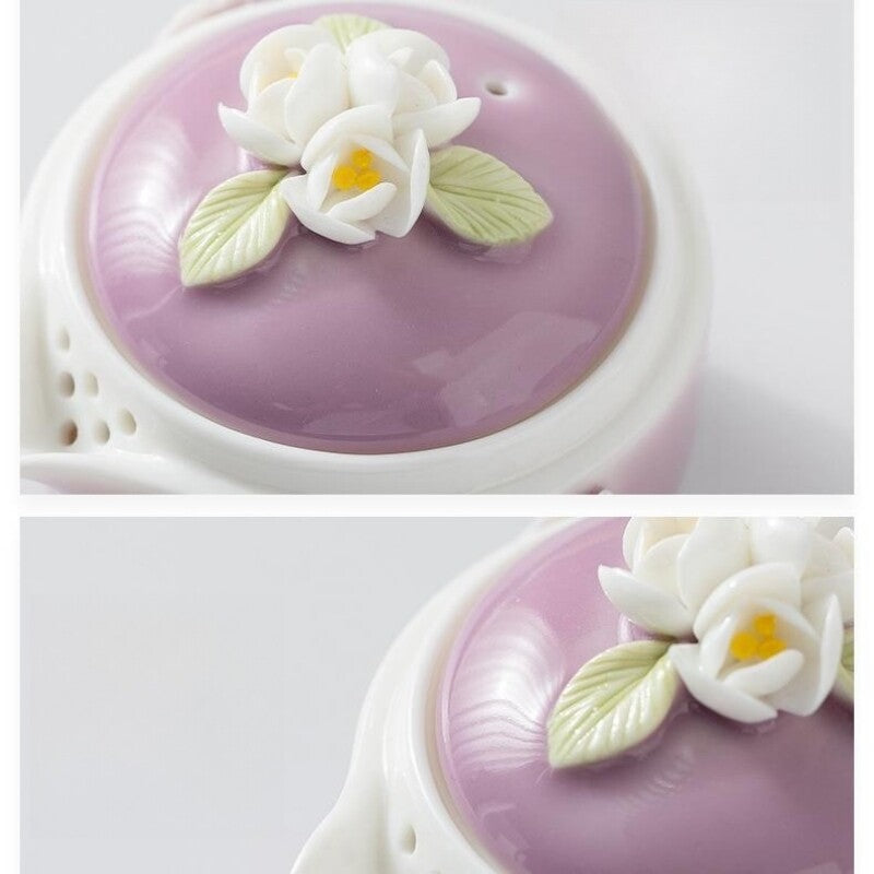Tea Set For Lady Floral Decoration Porcelain Tea Pot With Lid Master Tea Cup New
