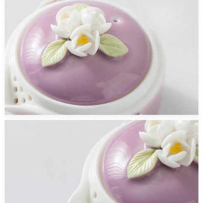 Tea Set For Lady Floral Decoration Porcelain Tea Pot With Lid Master Tea Cup New