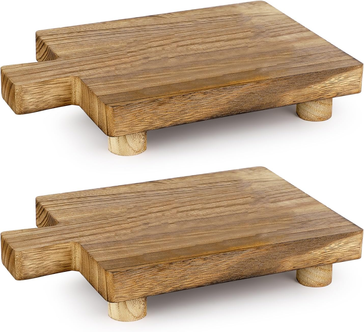 Handmade Wooden Tray Bathroom & Kitchen Decoration for Soap Bottles Holder 2 Pcs