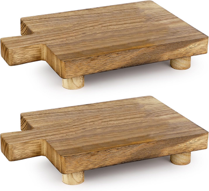 Handmade Wooden Tray Bathroom & Kitchen Decoration for Soap Bottles Holder 2 Pcs