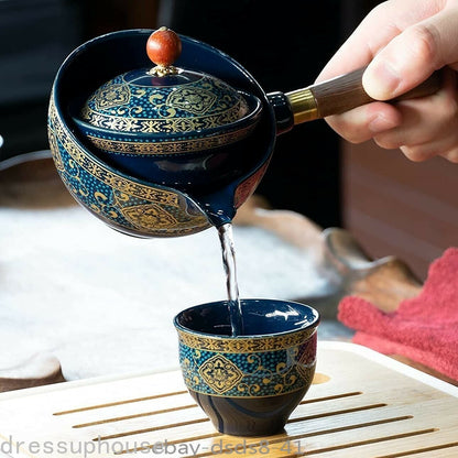 Rotating Teapot Set China Traditional Ceramics Tea set