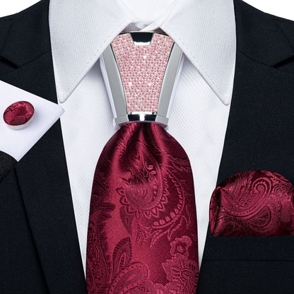 Men Necktie 3Pcs Luxury Striped Ties Cufflinks Pocket Square Wedding Accessories