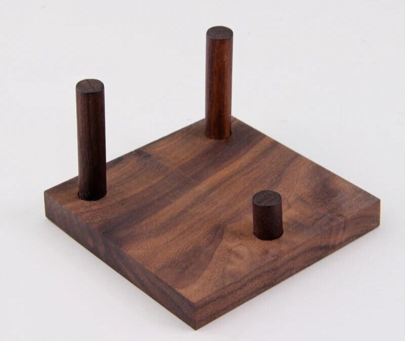 Crystal Stone Holder 2Pcs Natural Middle Black Walnut Mineral Display 85x85x12mm