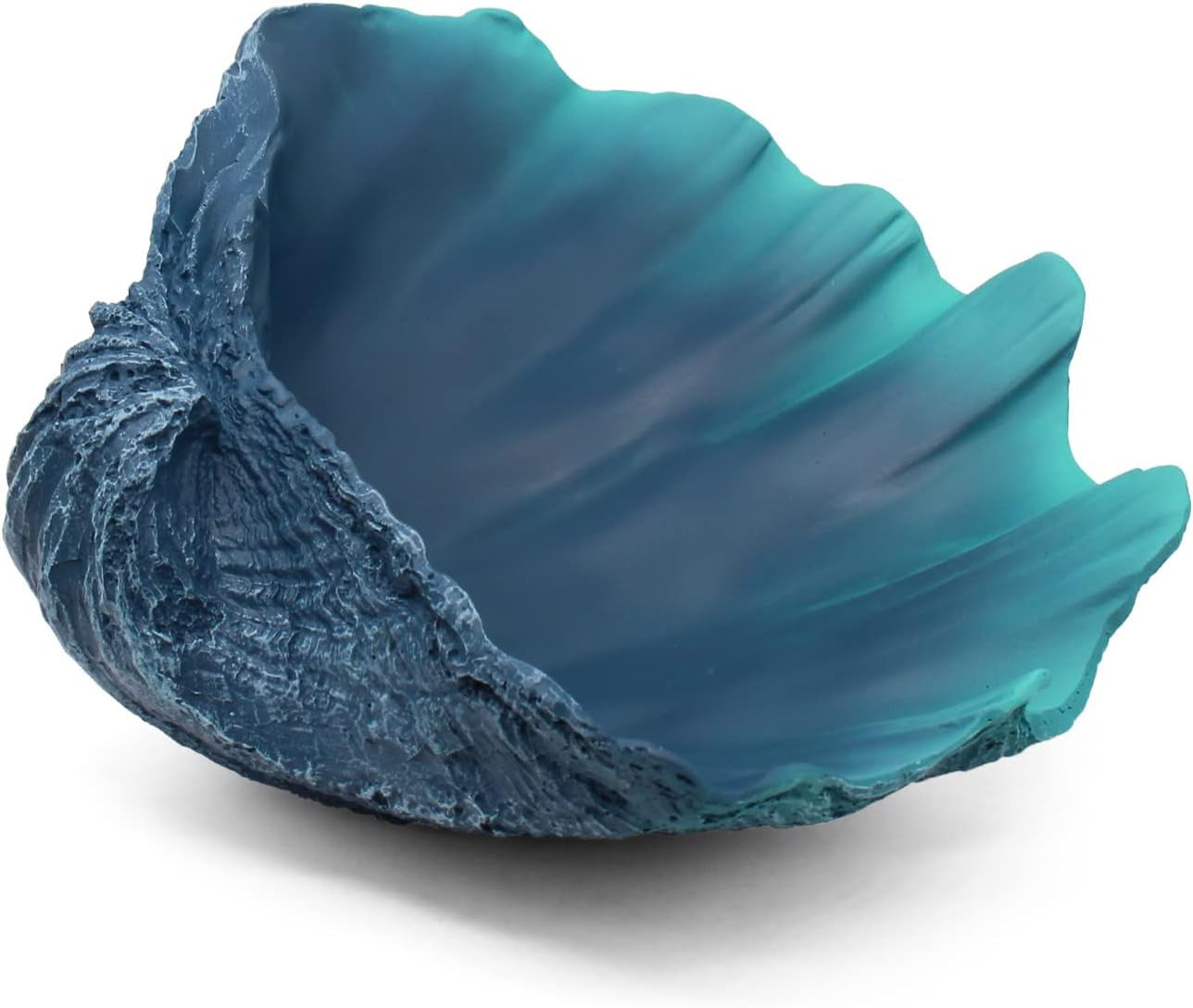 Large Blue-Aqua Sea Shell Bowl Resin Home Decoration Storage Nautical Gift