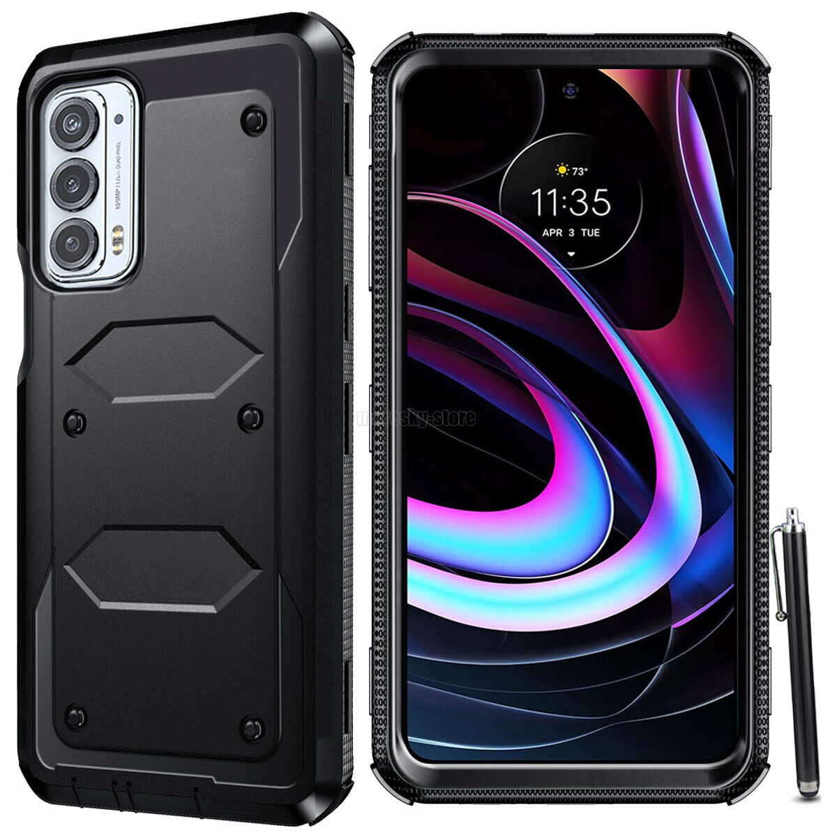 For Motorola Edge 5G UW / Edge (2021) Case Dual Layer Rugged Hybrid Phone Cover