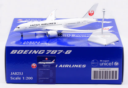 1:200 SQ Wings Japan Airlines B787-8 Passenger Airplane Diecast Aircraft Model