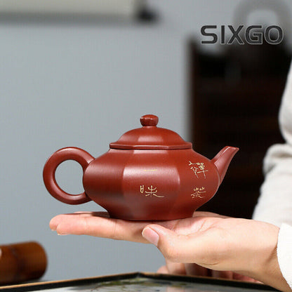 5.5" Chinese Yixing Zisha Pottery Clovershrub Clay 200ML Pine Tree Crane Teapot
