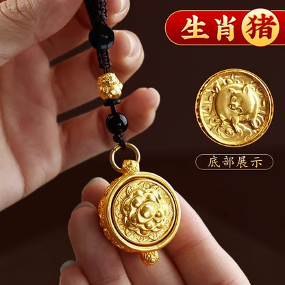 Cornucopia Brass Keychain The Twelve Chinese Zodiac Signs Pendant Car Ornament