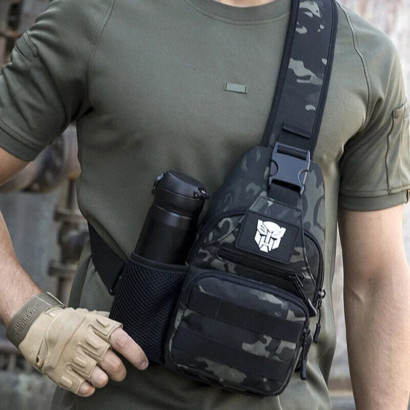 Men Canvas Shoulder Bags Travel Men's Crossbody Bag Army Style Chest Back Pack