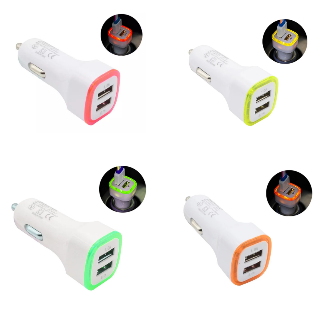 Cargador de Carro Rapido 2 Puertos Adaptador de Coche para Telefonos Smart Phone