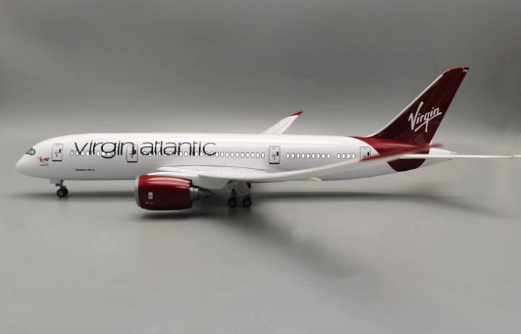 44CM Virgin Atlantic BOEING 787 Airplane Led Sound-controlled Light Resin Model