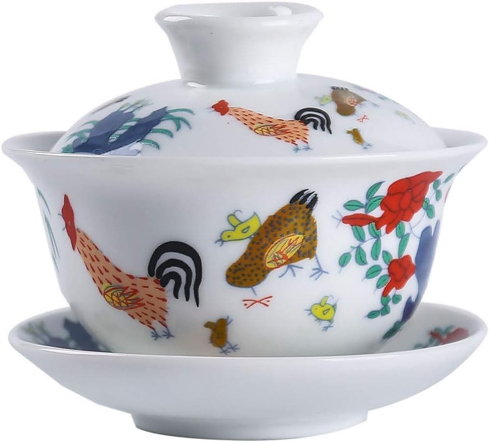 Gaiwan Tea Cup Gaiwan Tea Set with Lid and Saucer Handmade Chinese Porcelain Gai