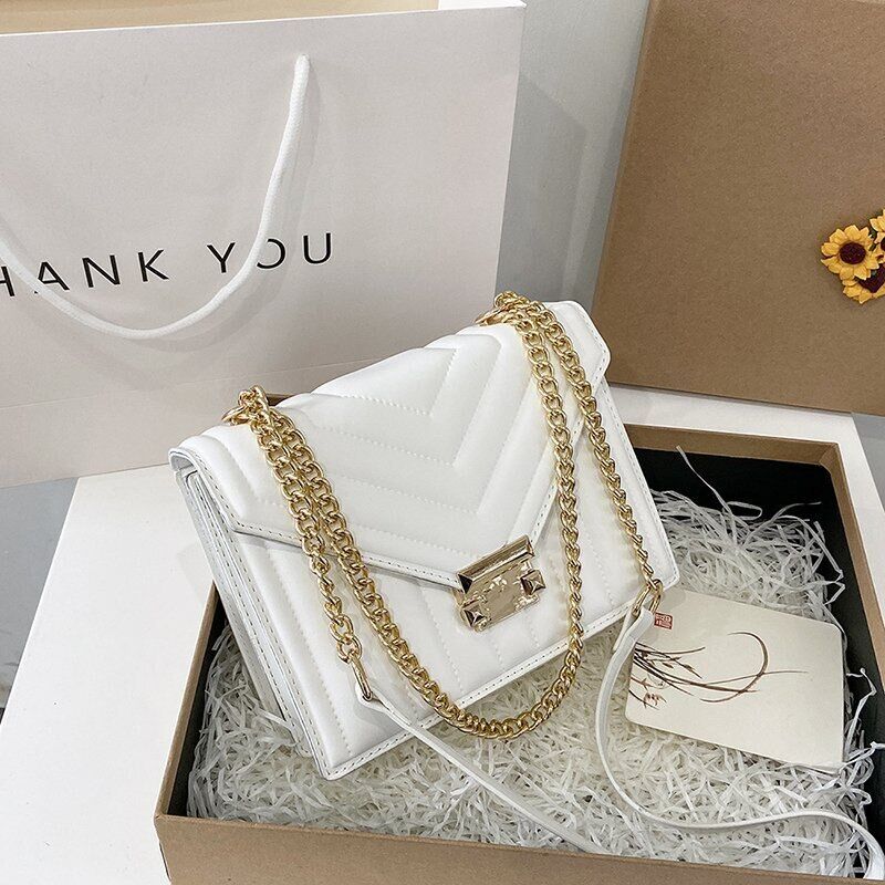 Strip Chain Shoulder Crossbody Bag Women Ladies Bag Female Handbags