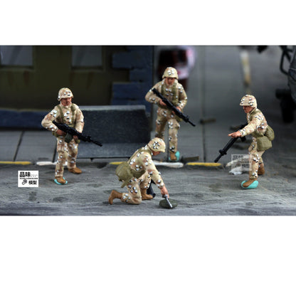 1/72 US Marine Corps 1st Division 4pcs Person Mine Clearance Team Finished Model