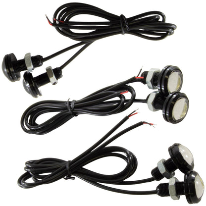 6 Pack White 3W LED Eagle Eye Bumper DRL/Fog Light Motorcycle Lights, Car, Moped