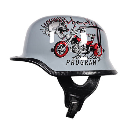 Retro Motorcycle Helmet Steel German Helmet Men Women Half Ladle Shaped Helmet