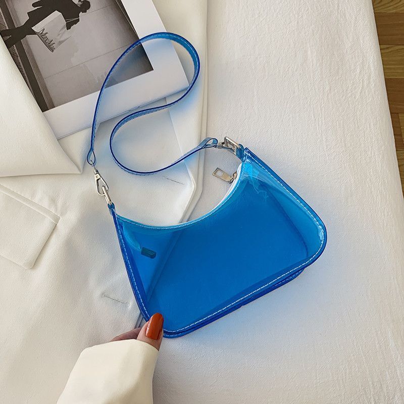 Fluorescent Jelly Handbag Shoulder Bags Transparent Clear Elegant Tote Underarm