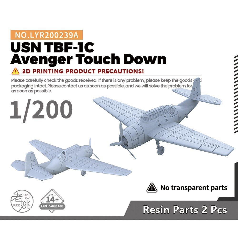 Yao's Studio LYR200239A 1/200 Military Model Kit USN TBF-1C Avenger Touch Down