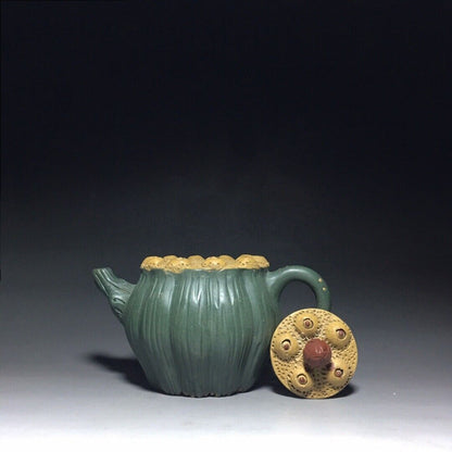 l-0Chinese Yixing Zisha Clay Handmade Exquisite Teapot （莲蓬壶 底款：蒋蓉）