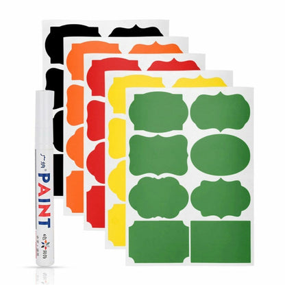 Stickers Waterproof Chalkboard Kitchen 48Pcs/Set Spice Label Home Jar Blackboard