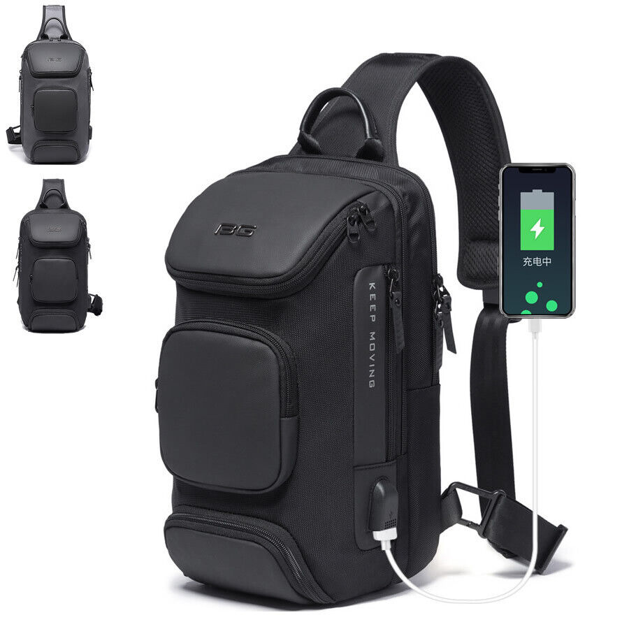 Charging Port Water Resistant Chest Pack Sling Bag Crossbody Backpack Business