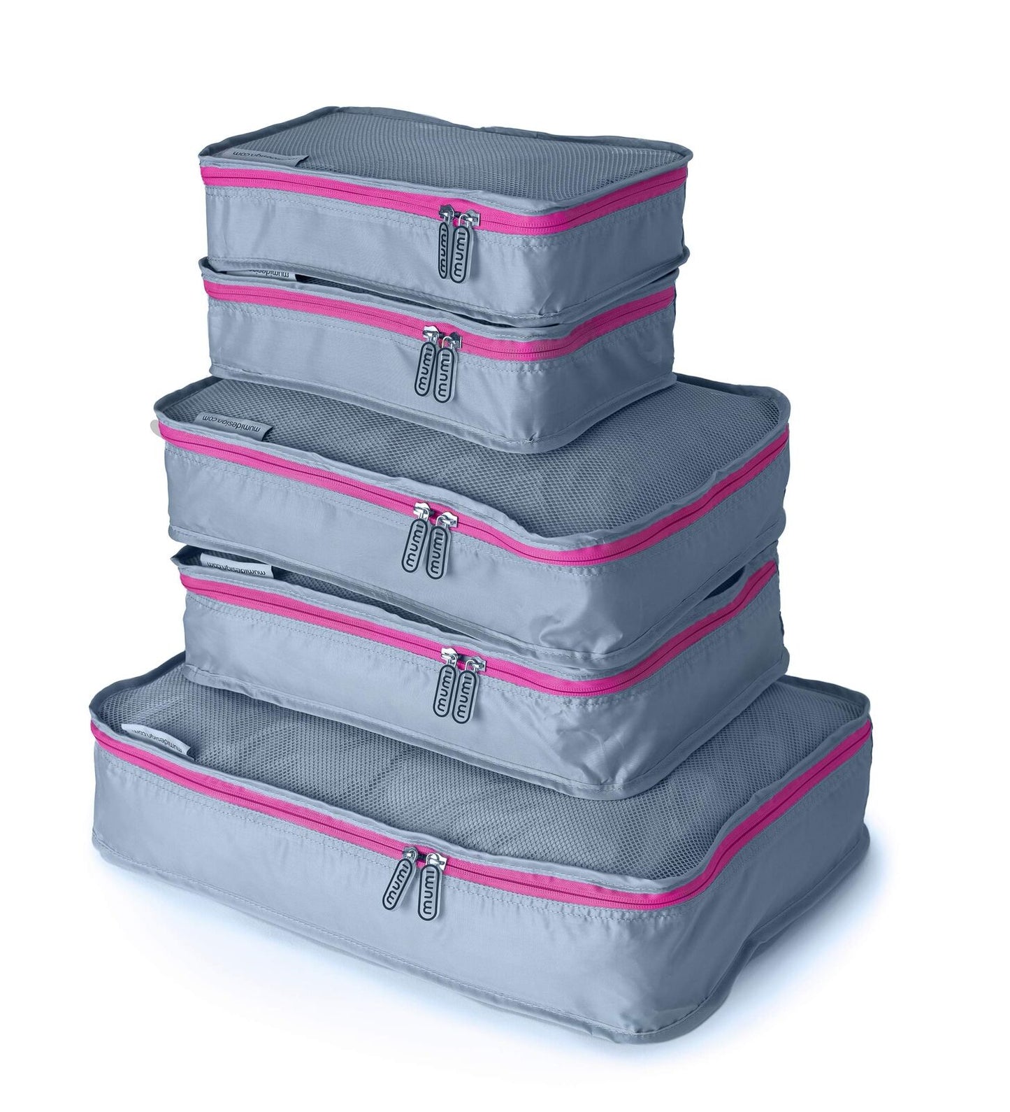 MUMI Packing Cubes, 5 Cubes for Suitcases, Travel Bags One_Size, pink
