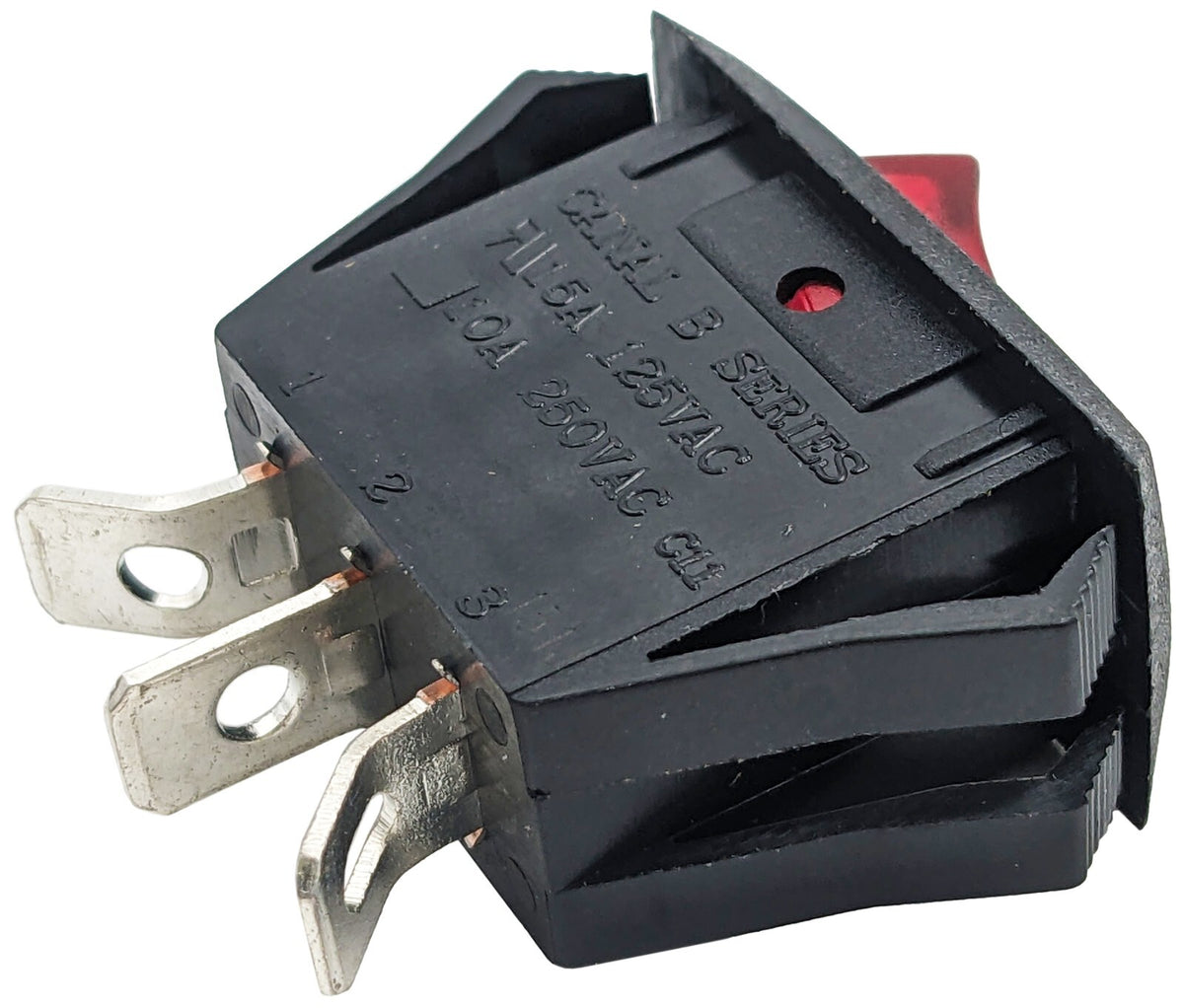 Lighted Rocker Switch 10A/250V 15A/125V AC, Fits 1.125" x 0.66" Cutout
